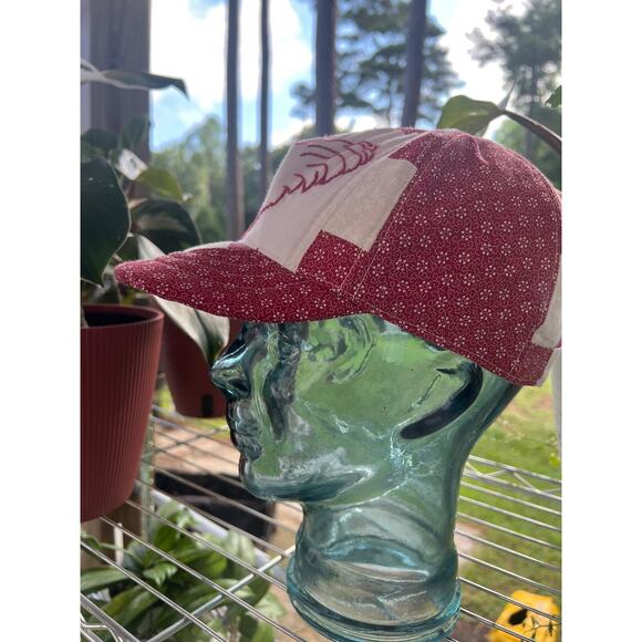 OOAK Vintage Red Rooster A Quilt Snapback Hat - Picture 2 of 4